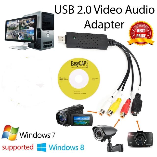 USB2.0视频采集卡高清USB监控采集卡笔记本1路 AV电脑音视频电视