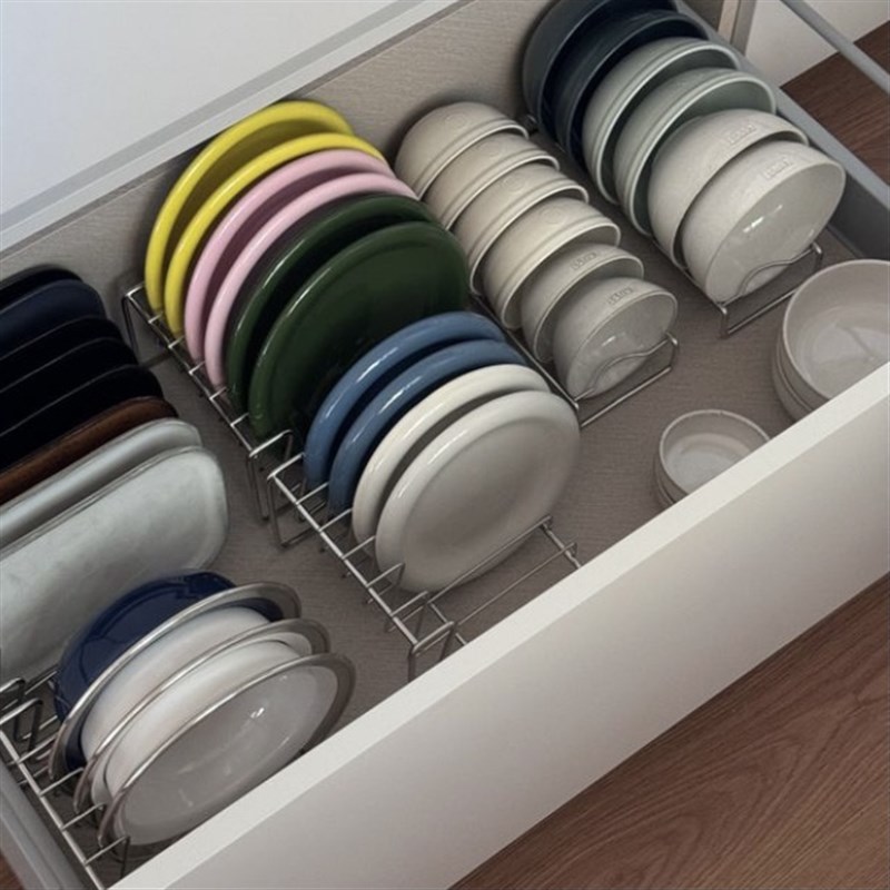 Q生活 碗盘收纳神器!高品质304不锈钢厨房餐盘收纳架沥水架碟子