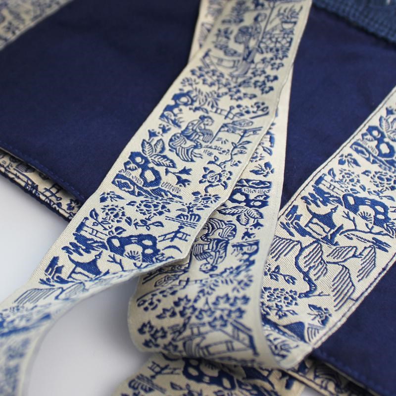 新款织带仕女插画绑包包丝带束国潮diy织锦缠手柄巾长丝带