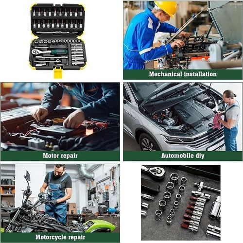 套筒扳手组合套装修车内外六角螺母拆卸工具快速棘轮扳手螺丝刀