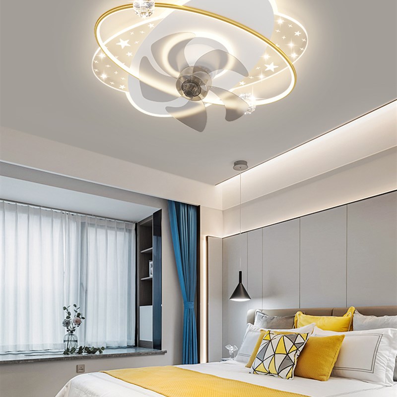 广东中山风扇灯客厅灯代简约大气摇头风扇灯全屋套餐组合卧室灯