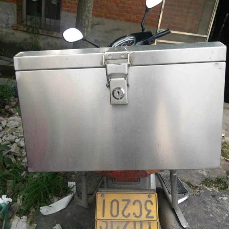 摩托车后备箱不锈钢304踏板电动车尾箱加大号通用防水储物工具箱