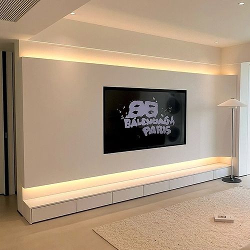 220V氛围暖光灯带自粘LED床头天花橱柜电视悬空柜COB插电自带开关