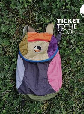 Ticket To The Moon户外徒步 小号随机拼色双肩包背 包可折叠收纳