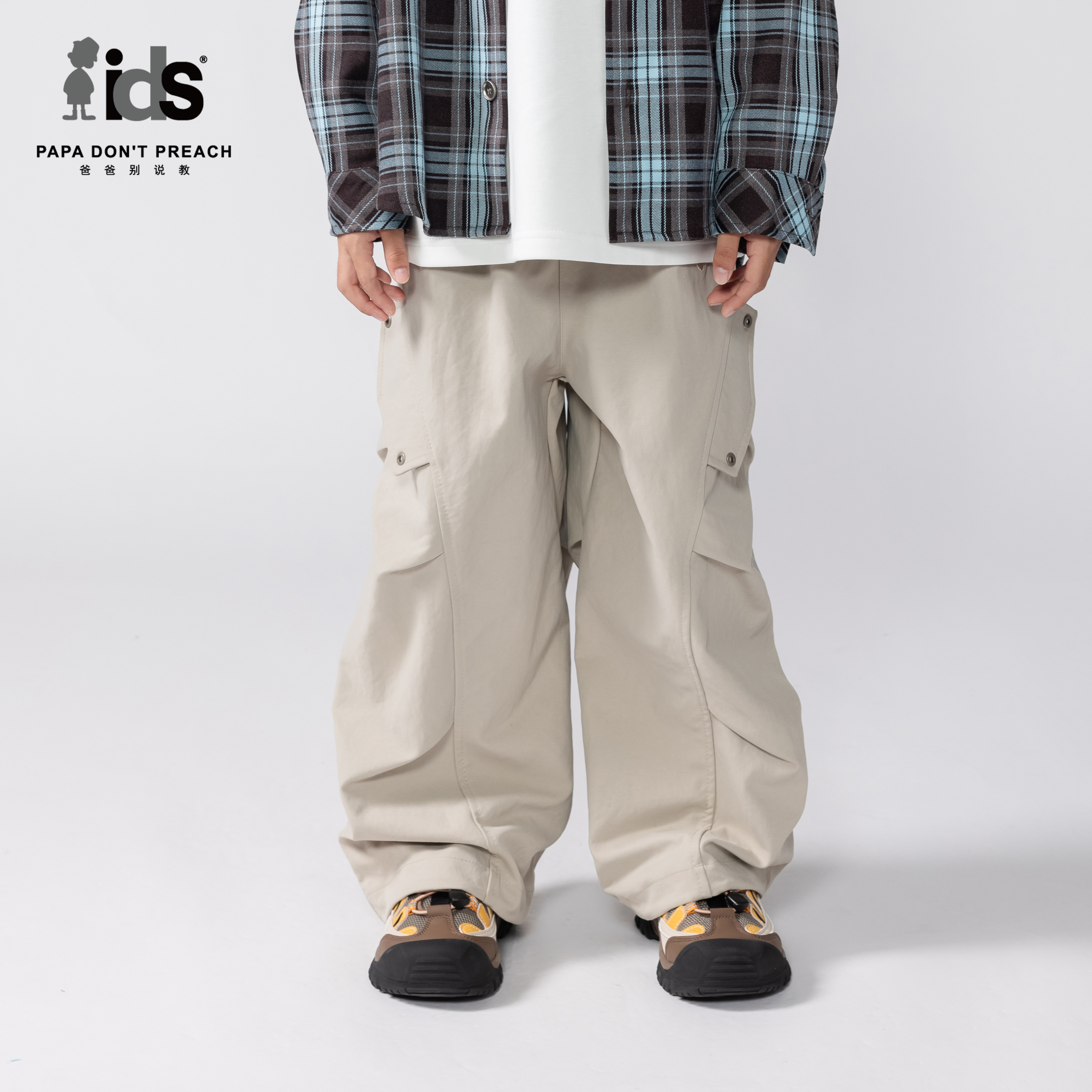 IDS童装简约时尚梭织阔腿长裤