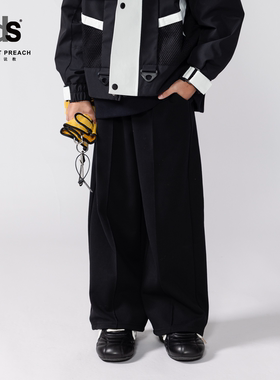 IDS童装针织长裤小朋友高弹柔软透气时尚女孩松紧腰阔腿裤