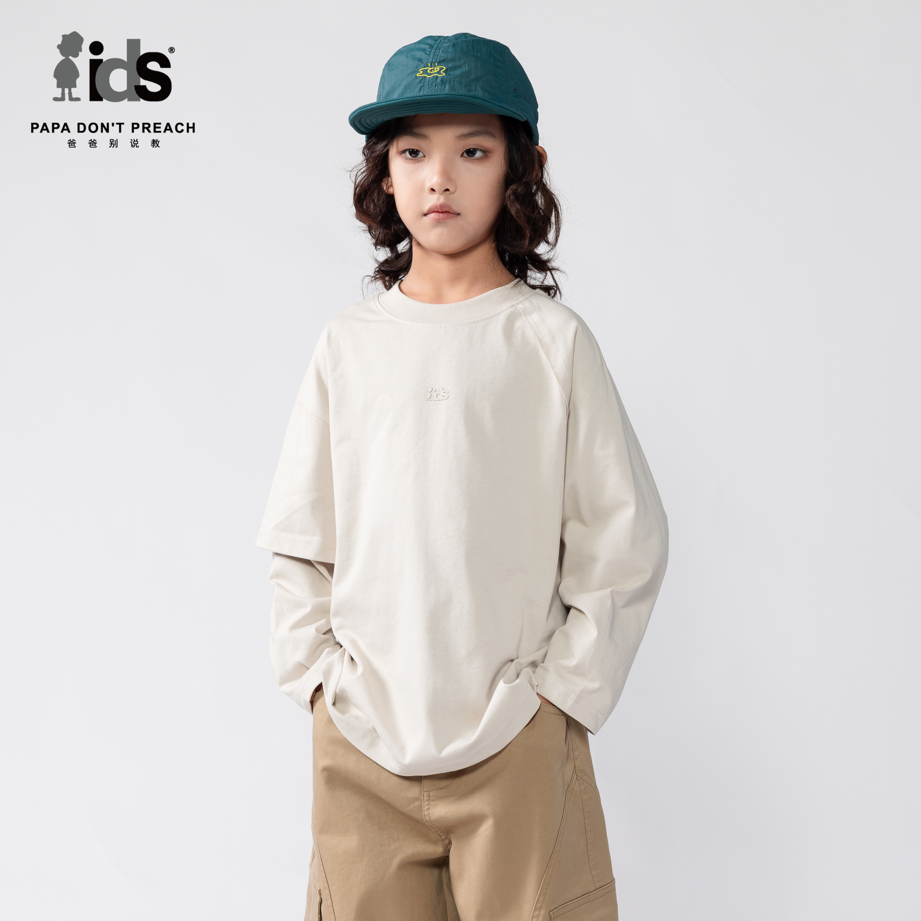 IDS童装秋冬假两件设计长袖T恤