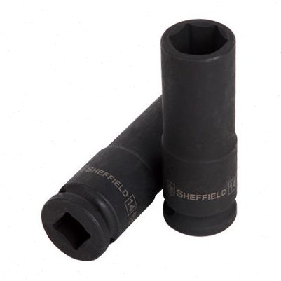 钢盾3/8''系列工业级六角气动加长套筒S123108 8mm-19mm