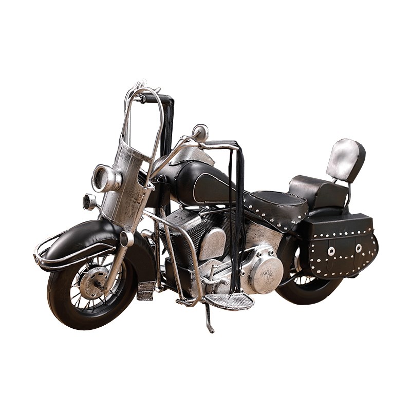 复古金属仿真哈雷摩托车模型摆件美式铁艺机车创意酒吧客厅装饰品