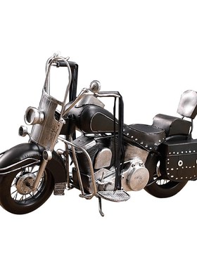 复古金属仿真哈雷摩托车模型摆件美式铁艺机车创意酒吧客厅装饰品