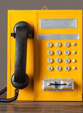 复古老式挂墙电话机模型服装店酒吧橱窗装饰品壁饰摆件摄影道具