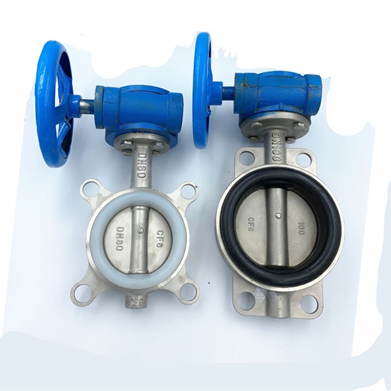 D371X-16P不锈钢涡轮对夹式蝶阀304不锈钢对夹涡轮蝶阀DN80 100