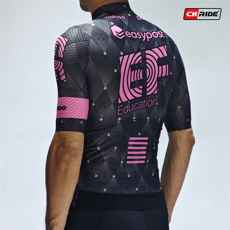 夏季新款EF英孚黑色车迷版短袖 2025环法公路自行车队骑行服上衣