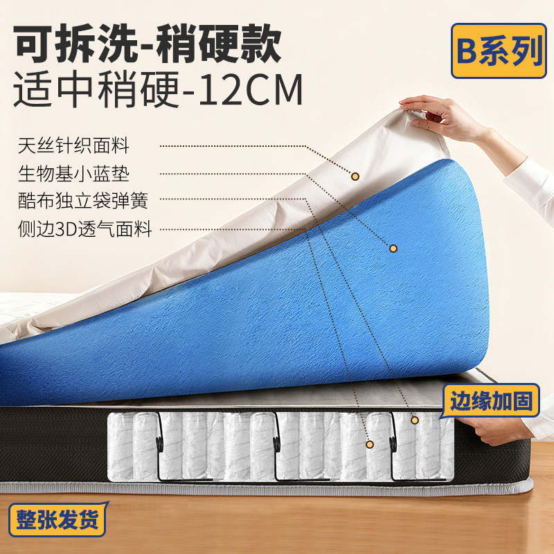 床垫超薄独立袋弹簧薄款席梦思儿童宿舍可拆洗榻榻米专用租房10CM