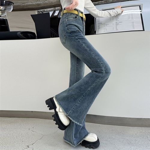 女童喇叭裤春秋款2025新款儿童秋装牛仔裤大童女孩秋季微喇长裤子