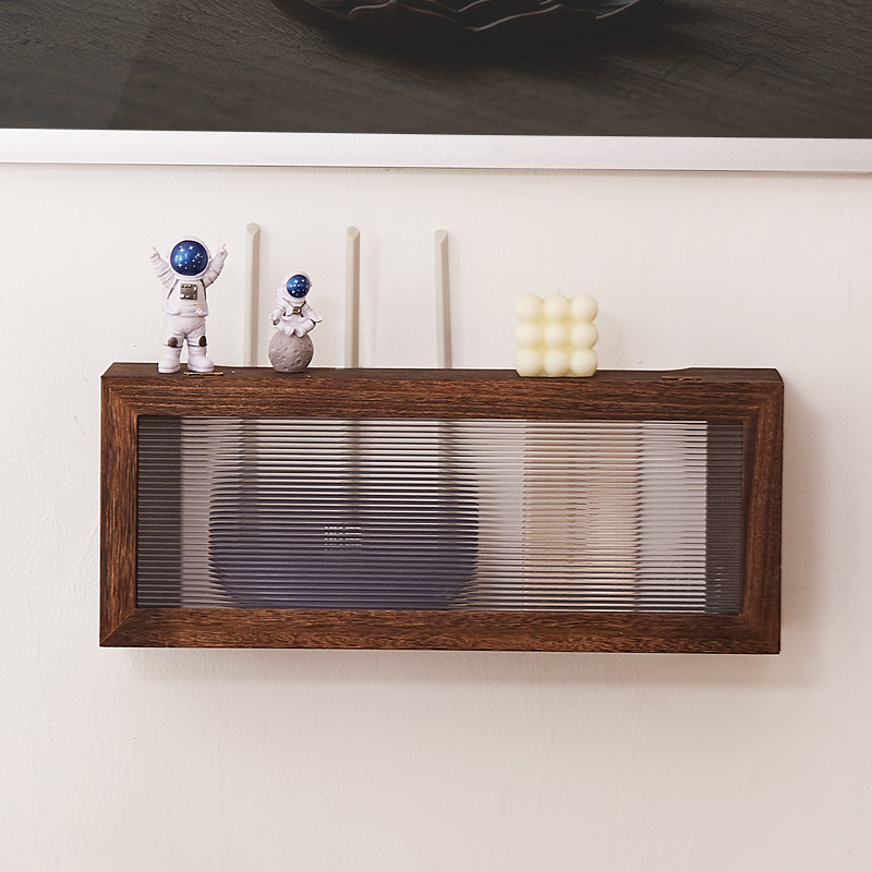 电线收纳盒接线板排插座遮挡盒集线盒壁挂wifi路由器机顶盒置物架