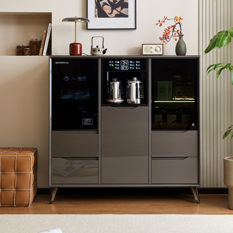 新款智能家用实木茶吧机柜子一体柜高端客厅全自动饮水机带消毒柜