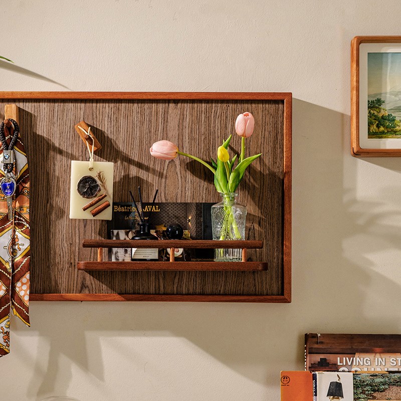 黑胡桃木电表箱装饰画轻奢高级感北欧简约免打孔电闸弱电箱盒遮挡