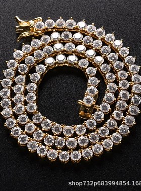 Lazada爆款嘻哈 单品三爪网球单排链 Tennis chain