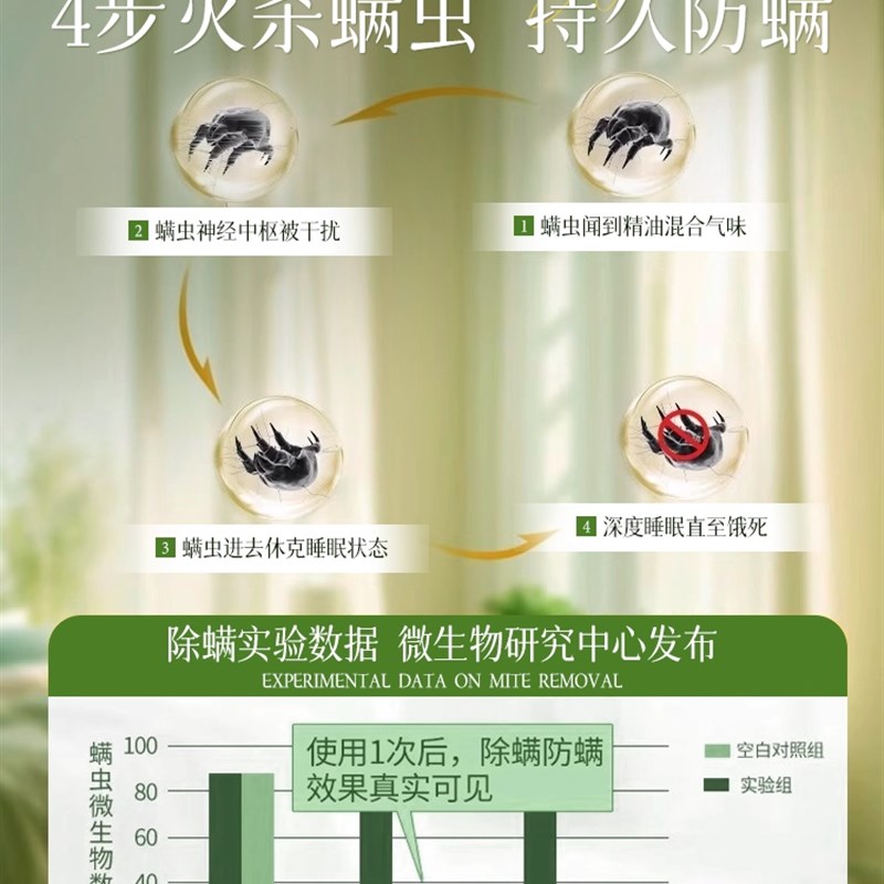 植物除螨喷雾剂母婴去螨虫神器学生免洗床上家用除螨剂