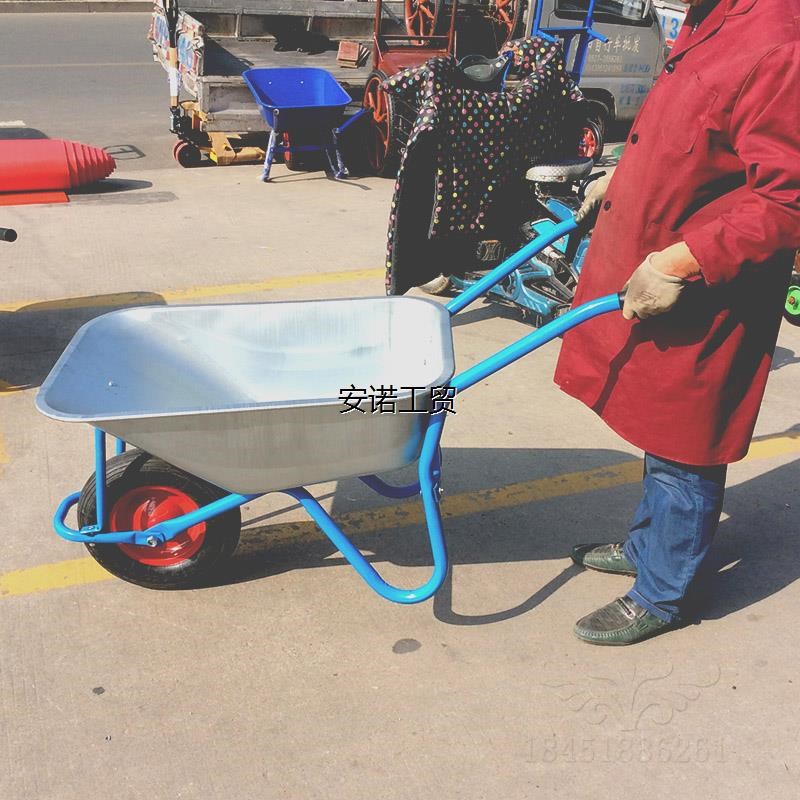 农用独轮小推车单轮货车推沙泥土花园垃圾建筑肥料工地手推车工具