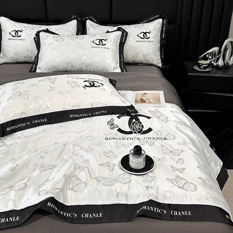 轻奢提花冰丝空调被四件套床笠款天丝夏凉被子薄款被芯可机洗