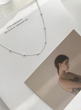 choker少女细项链项圈日韩纤细复古间隔小珠短款颈链锁骨链X148