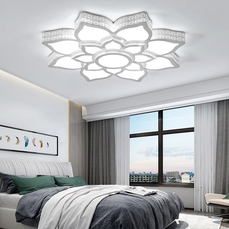 莲花led客厅灯简约大气房间灯遥控调光卧室1米圆形大厅灯具灯饰