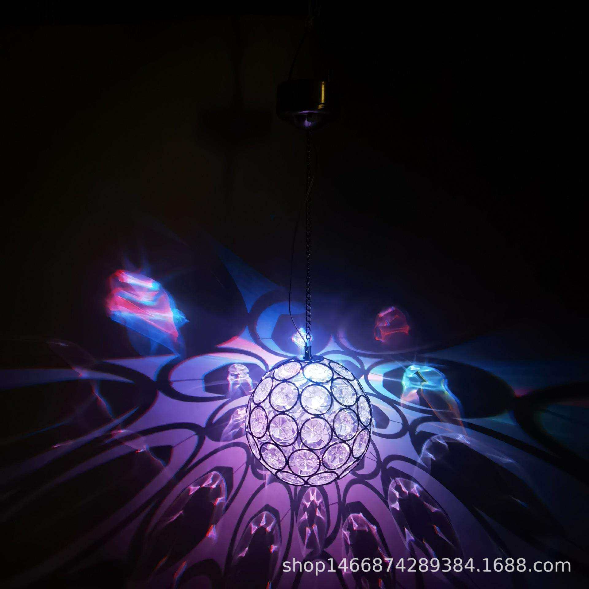 厂家新款太阳能水晶星球灯花园庭院照明装扮夜影氛围跨境热卖