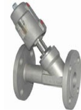 YK2004P全不锈钢法兰气动角座阀 对焊蒸汽锅炉防腐防爆