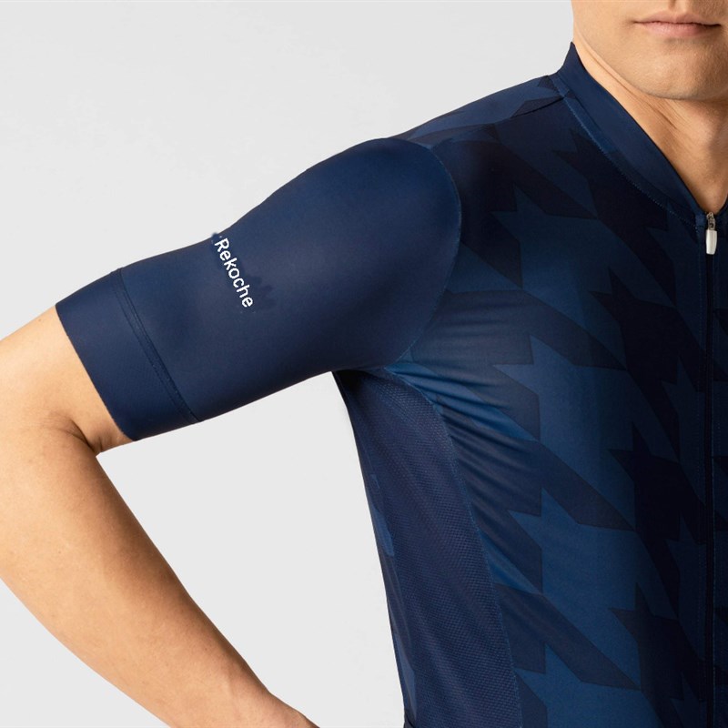 2020 Rekoche夏季竞技版牛奶丝骑行服短袖山地自行单车衫背带短裤