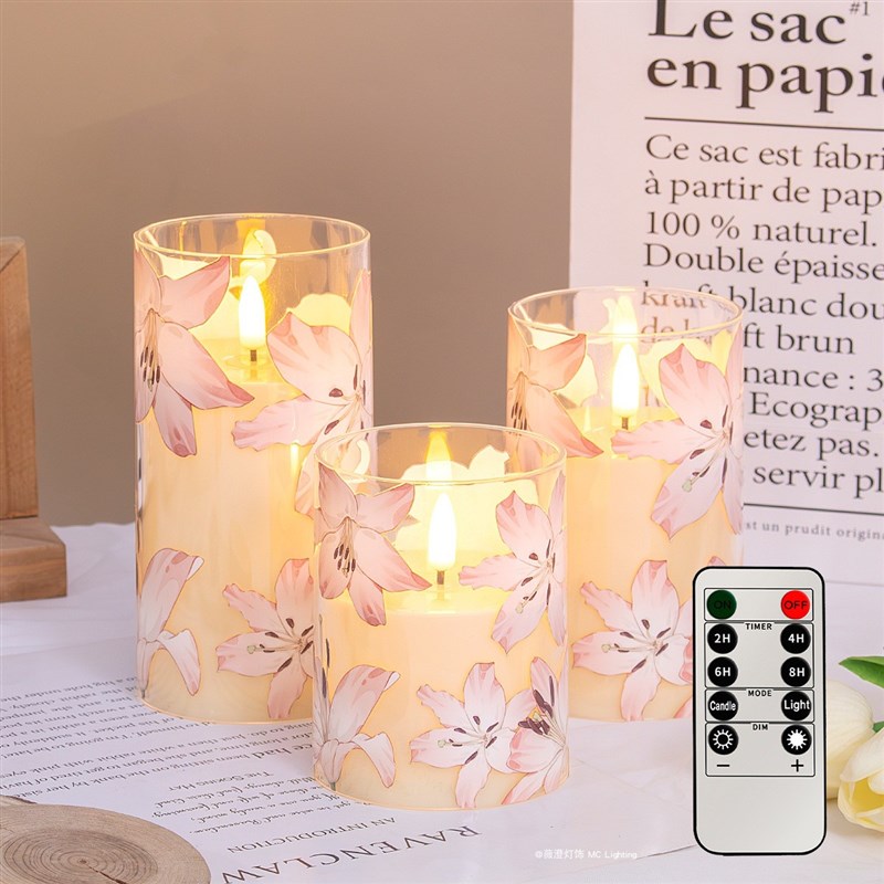 电池遥控仿真火焰贴花蜡烛氛围小夜灯婚礼布置剧本杀地摊夜市假灯