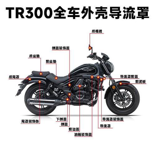 前面前侧壳300面板车塑料TR油箱泥板适前全车罩原厂护板油盖导流