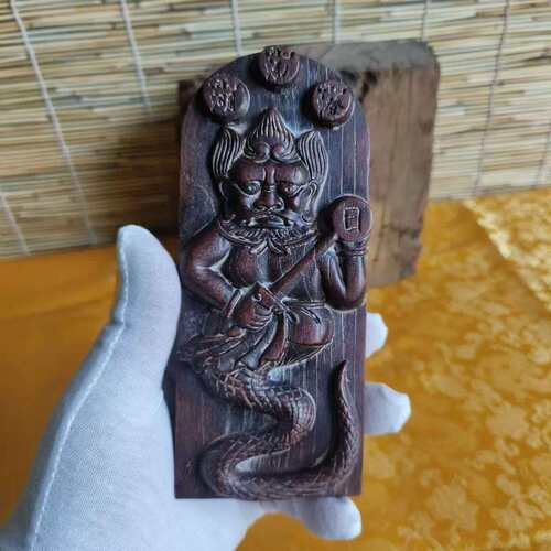 肥城双面浮雕伏羲天皇家道仿古令牌剑木料桃木挂件木雕东阳木雷击