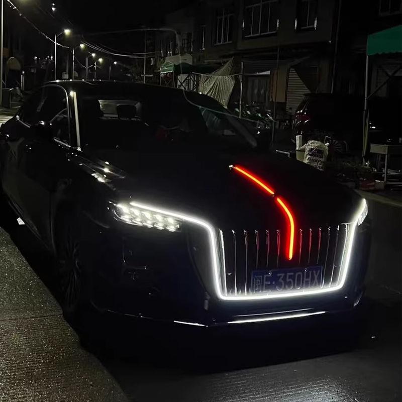 25款红旗h5天使立标机盖灯中网u型灯旗标灯流光灯天使之翼H5常亮