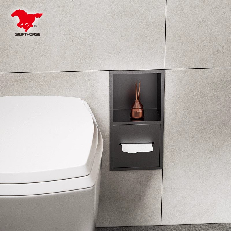 卫生间壁龛不锈钢嵌入式置物架厕所马桶壁龛浴室纸巾架壁柜