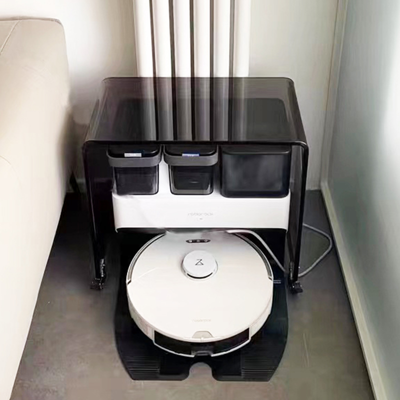 黑透扫地机器人亚克力置物架边几适配云鲸科沃斯X1石头追觅带轮