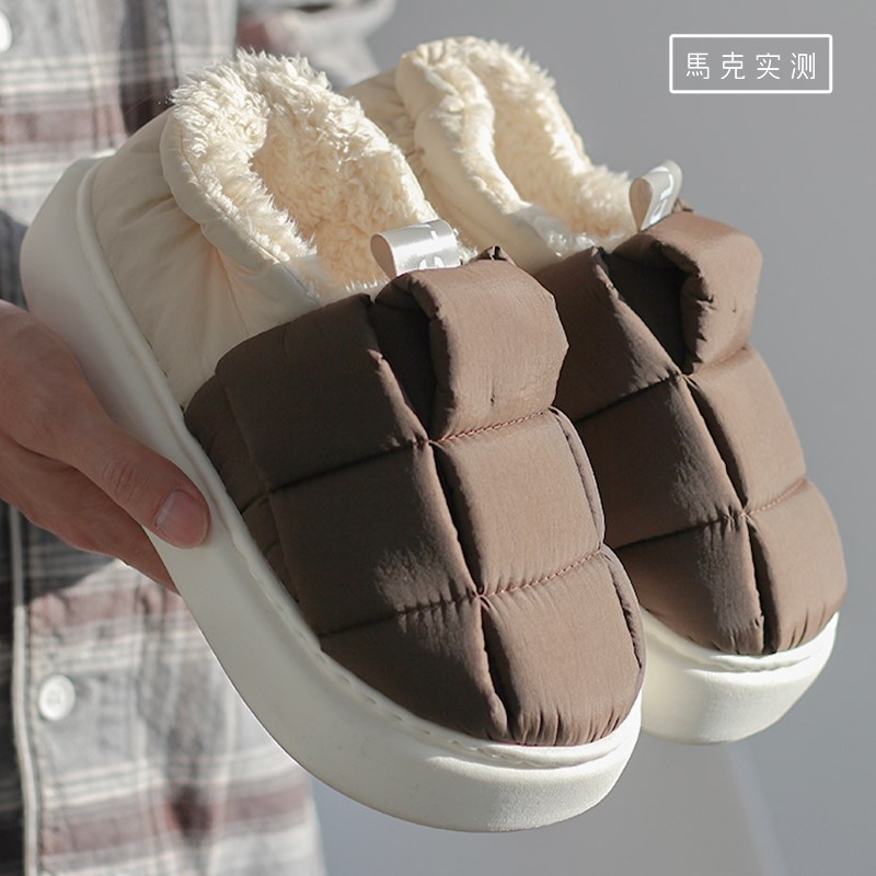 马克实测 秋冬全包脚棉拖防水可外穿保暖居家室内棉拖鞋男女 AL-2