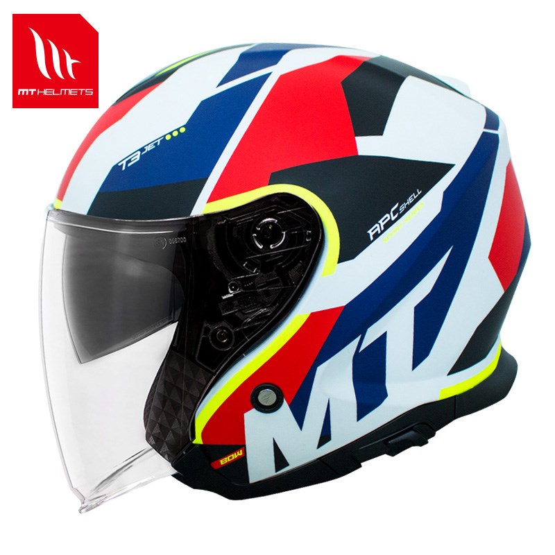 西班牙MT摩托车头盔男半覆式雷神夏季电动车机车半盔双镜片安全帽