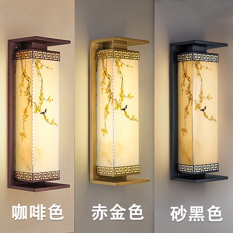 户外太阳能壁灯防水新中式射灯庭院别墅洗墙灯围墙装饰大门柱壁灯