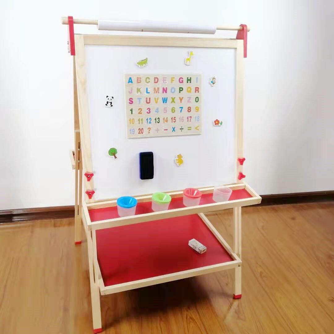 木制家用两面双用学生支架式画画板写字板儿童画板带磁铁的字母
