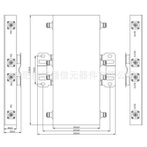 1790-1800MHz 200W -140/-155dBc 电力通信4通道滤波器 N母接头