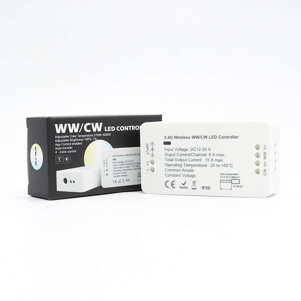 LED色温灯带控制器  WW/CW灯条连接器 2.4G无线智能调光X20