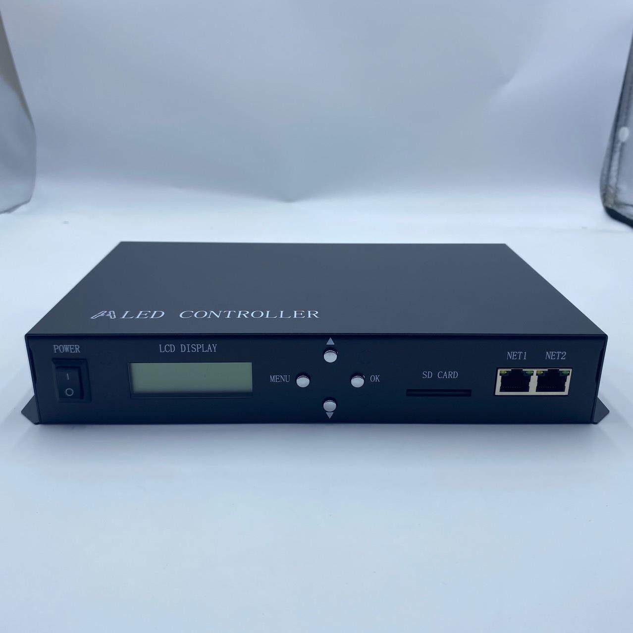 H801TC可联机脱机电源同步主控SD卡幻彩控制器双网口输出灯控
