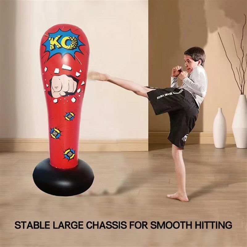 儿童成人充气拳击柱不倒翁拳击沙袋训G练器材儿童家用解压立式沙