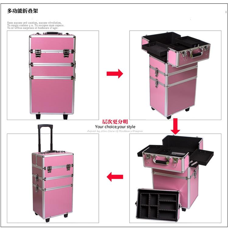化妆拉杆箱多层铝合金箱样品展示工具收纳储存箱厂家做650