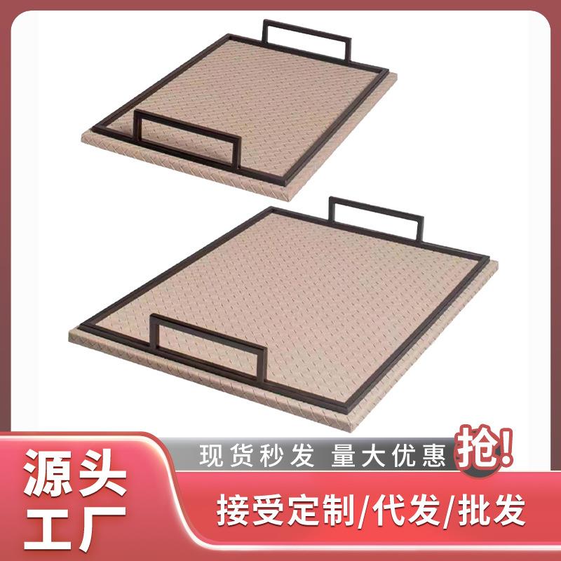 工厂直销编制长方形皮革托盘现代简约酒店餐厅家用收纳托盘摆件