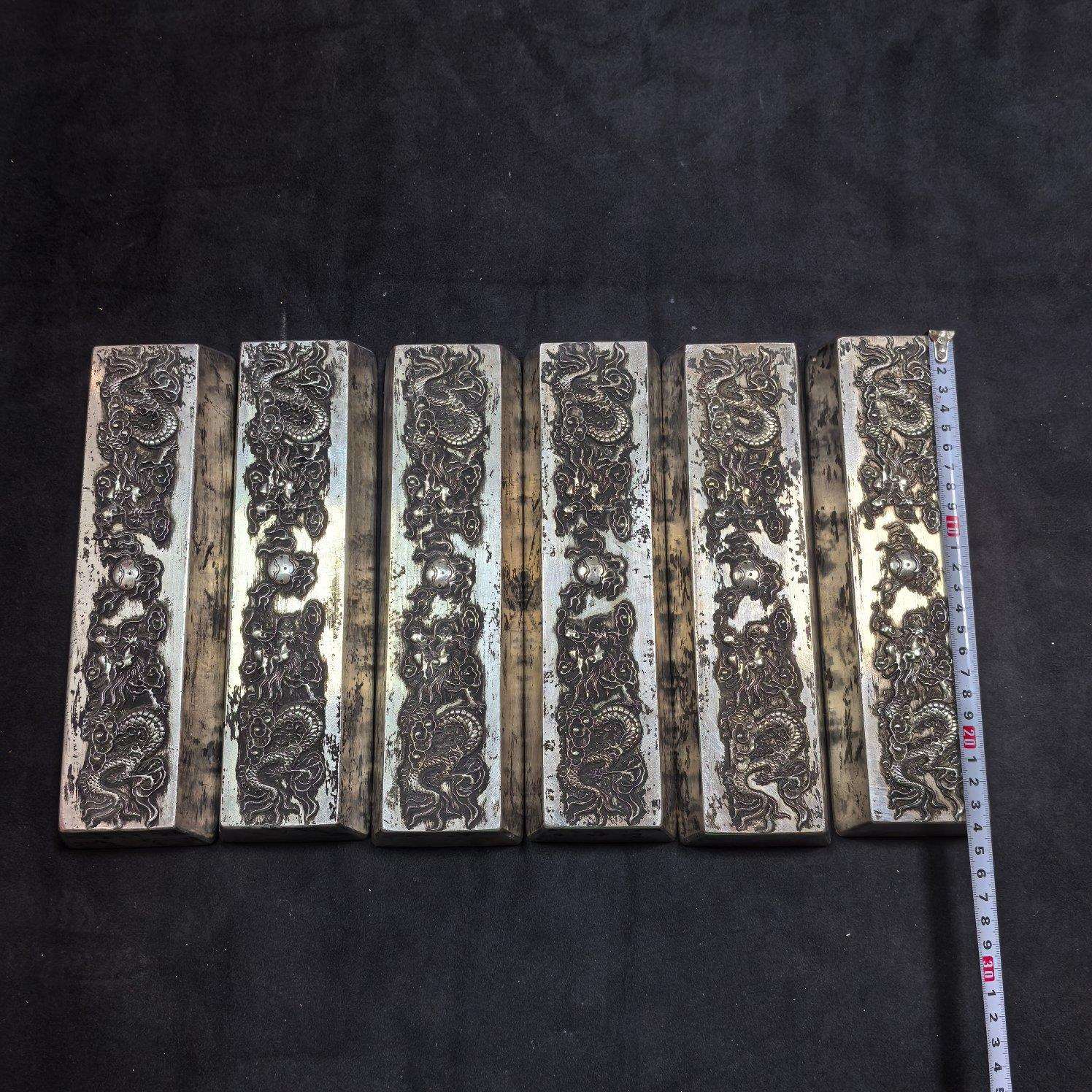 工艺品仿古做旧银锭一百俩银砖浮雕工艺唐明清银元宝工艺品摆件