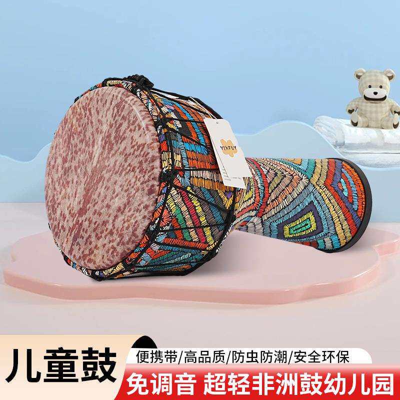 10寸专业仿兽皮复古布艺鼓身非洲鼓演奏手鼓舞台节奏音色节奏训练