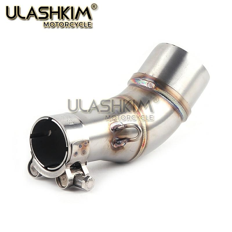 摩托车跑车MT03中管连接管R3R25改装不锈钢前段排气管51MM通用
